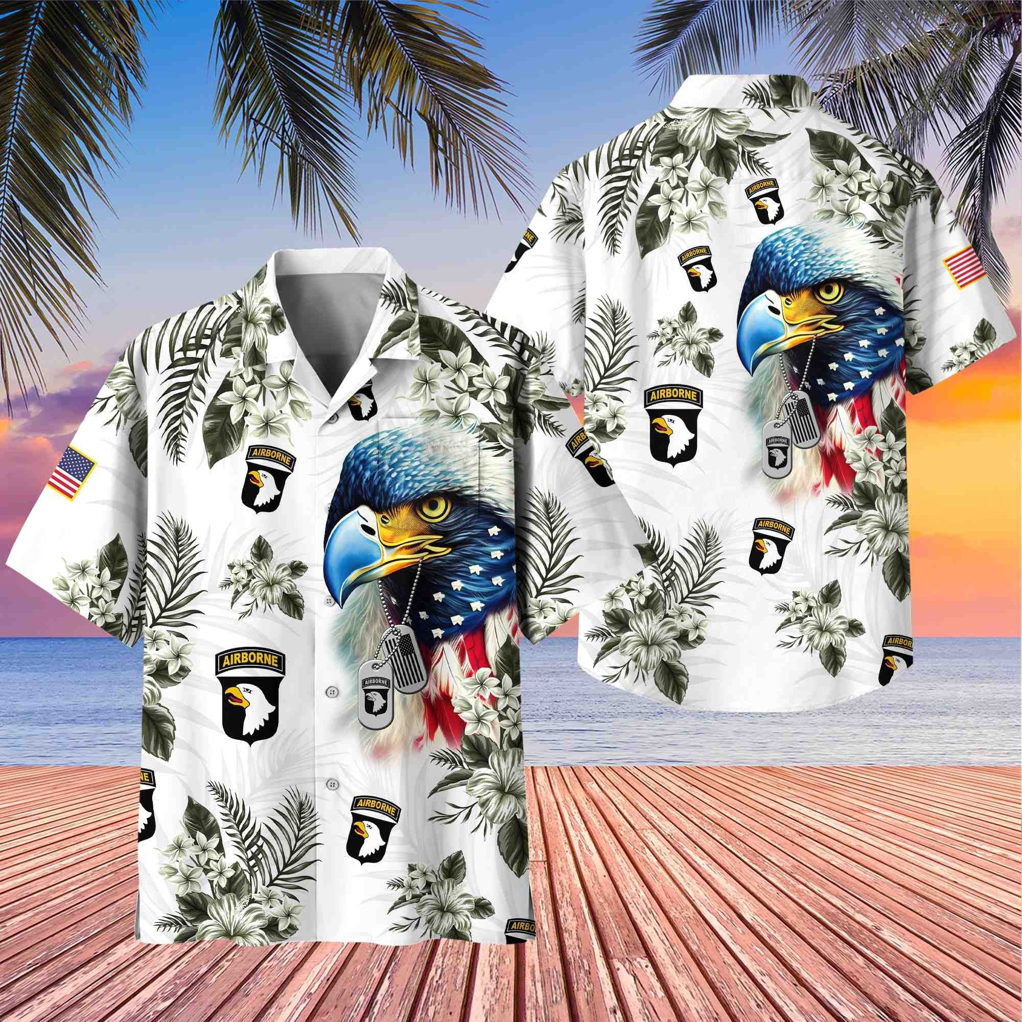 Premium 101st Airborne Division Veteran Hawaiian Shirt With Pocket, Gifts for US Veteran, Gifts For Dad, For Husband VPVC501403