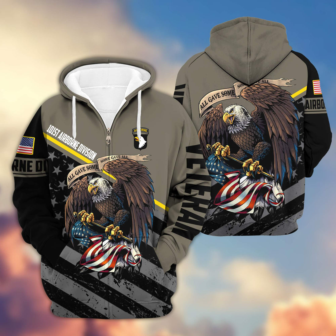 Premium 101st Airborne Division Veteran Zip Hoodie VPVC603203