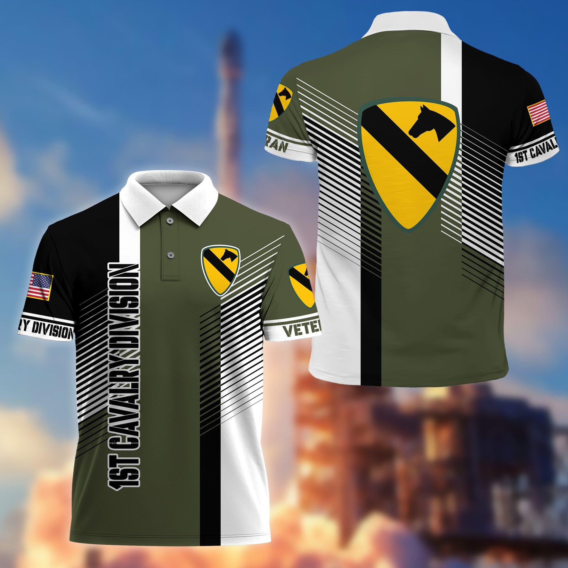 Premium 1st Cavalry Division Polo Shirt Gift For US Veteran VPVC204301