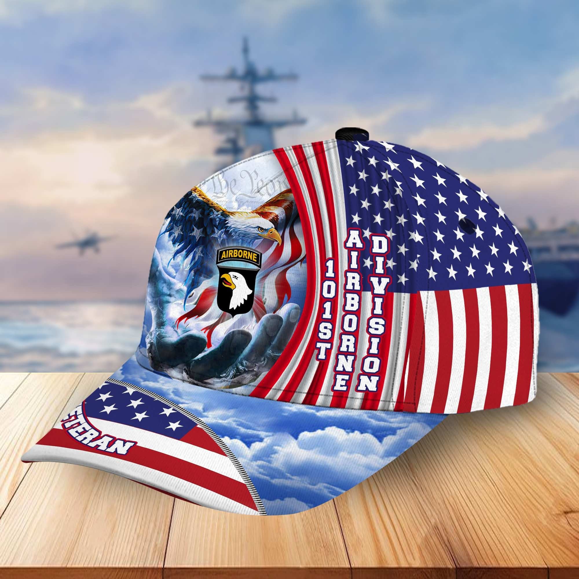 Premium 101st Airborne Division Veteran Cap, Gifts for Dad, for Husband VPVC003203