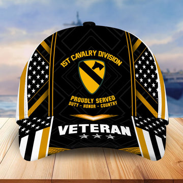 Premium 1st Cavalry Division Veteran Cap, Gifts for Dad, Gifts for Husband VPVC003301