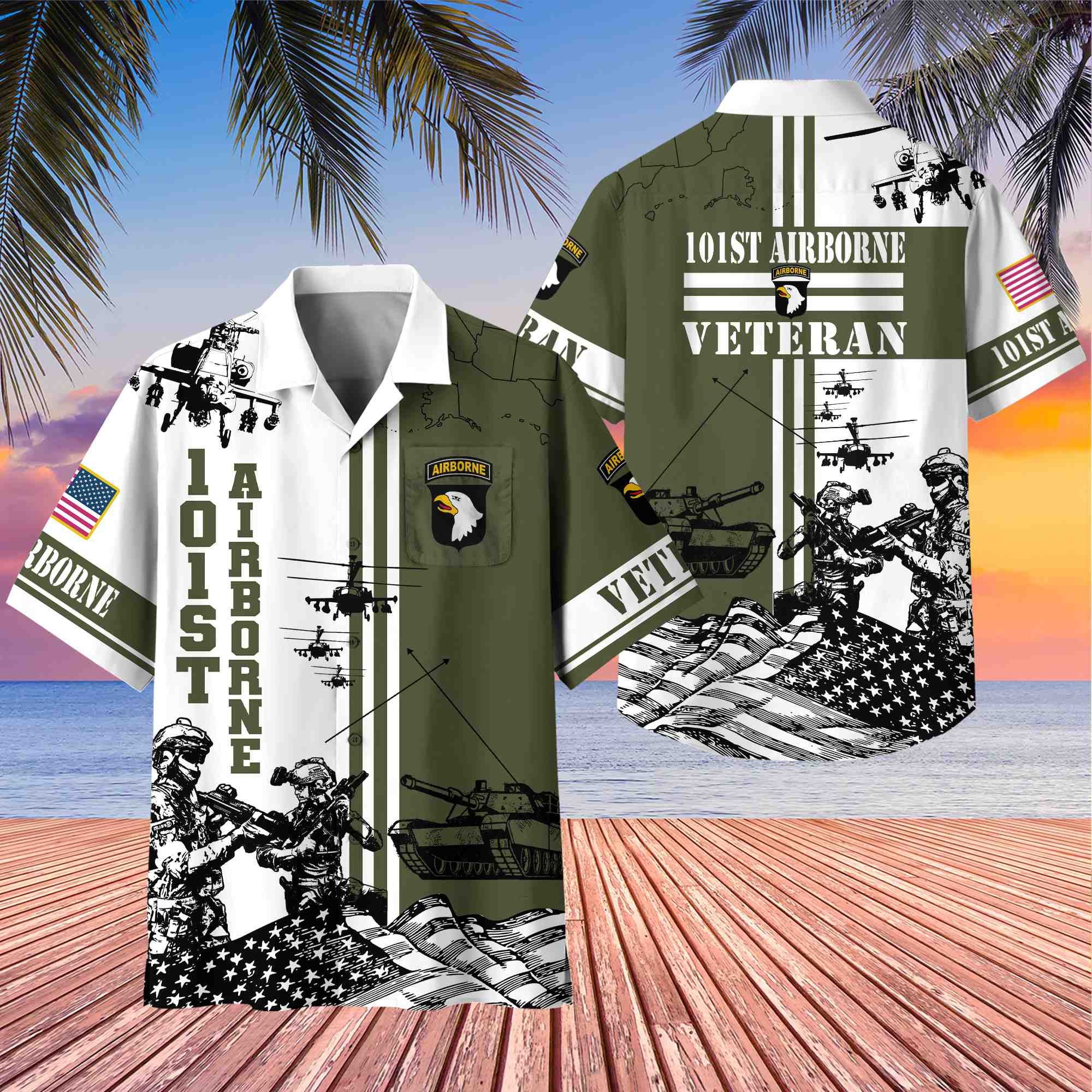 Premium 101st Airborne Division Veteran Hawaiian Shirt With Pocket, Gifts for US Veteran, Gifts For Dad, For Husband VPVC403403