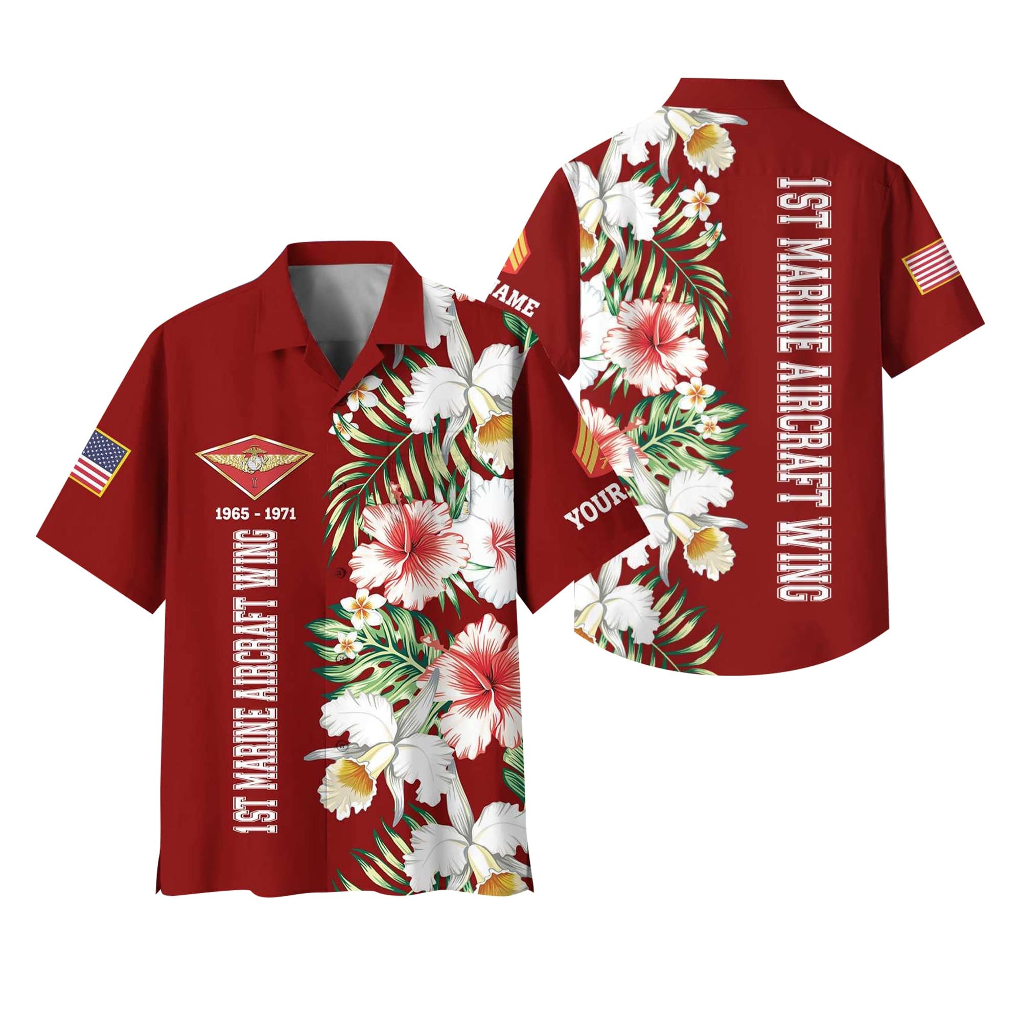 USMC Hawaii Shirt With Pocket, Custom Rank, Name, Unit, Gifts For Marine Veteran VPVC401303