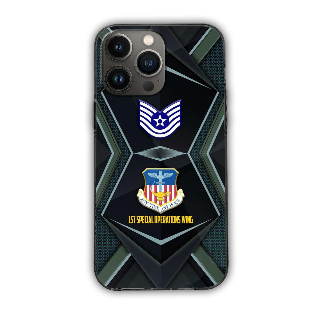 USAF Phone Case, Custom Name, Rank, Gifts For Dad, For Husband, Gifts For Air Force Veteran VPVC500304