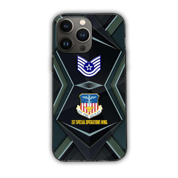 USAF Phone Case, Custom Name, Rank, Gifts For Dad, For Husband, Gifts For Air Force Veteran VPVC500304