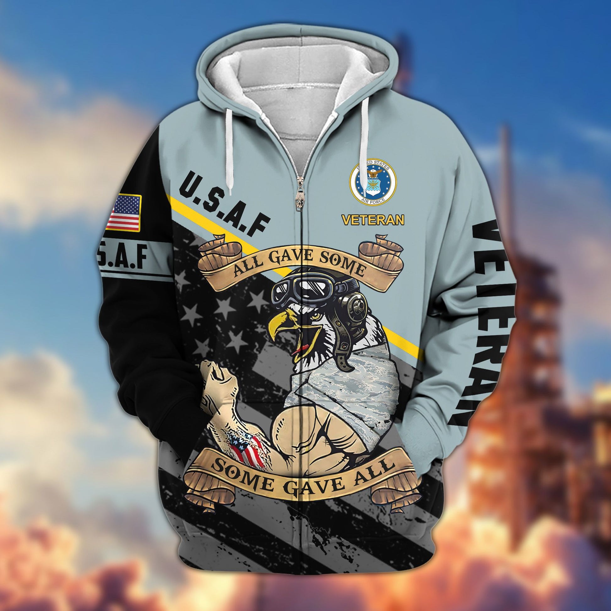 Premium All Gave Some Some Gave All US Veterans Zip Hoodie, Gifts For Veterans Day BPVC210801
