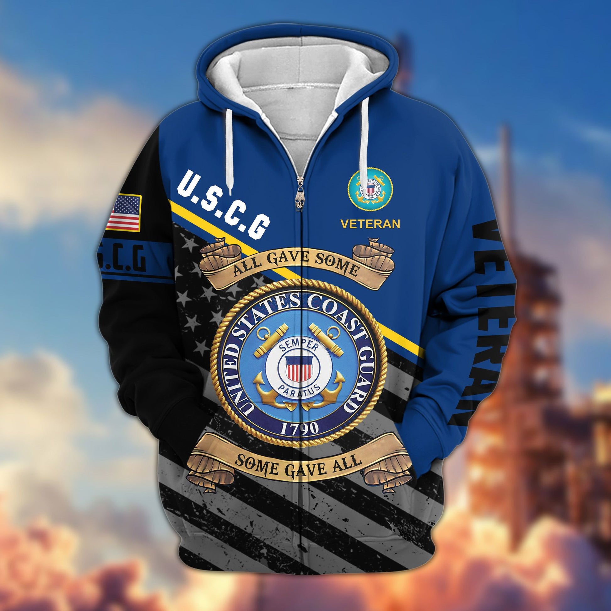 Premium All Gave Some Some Gave All US Veterans Zip Hoodie, Gifts For Veterans Day BPVC210801