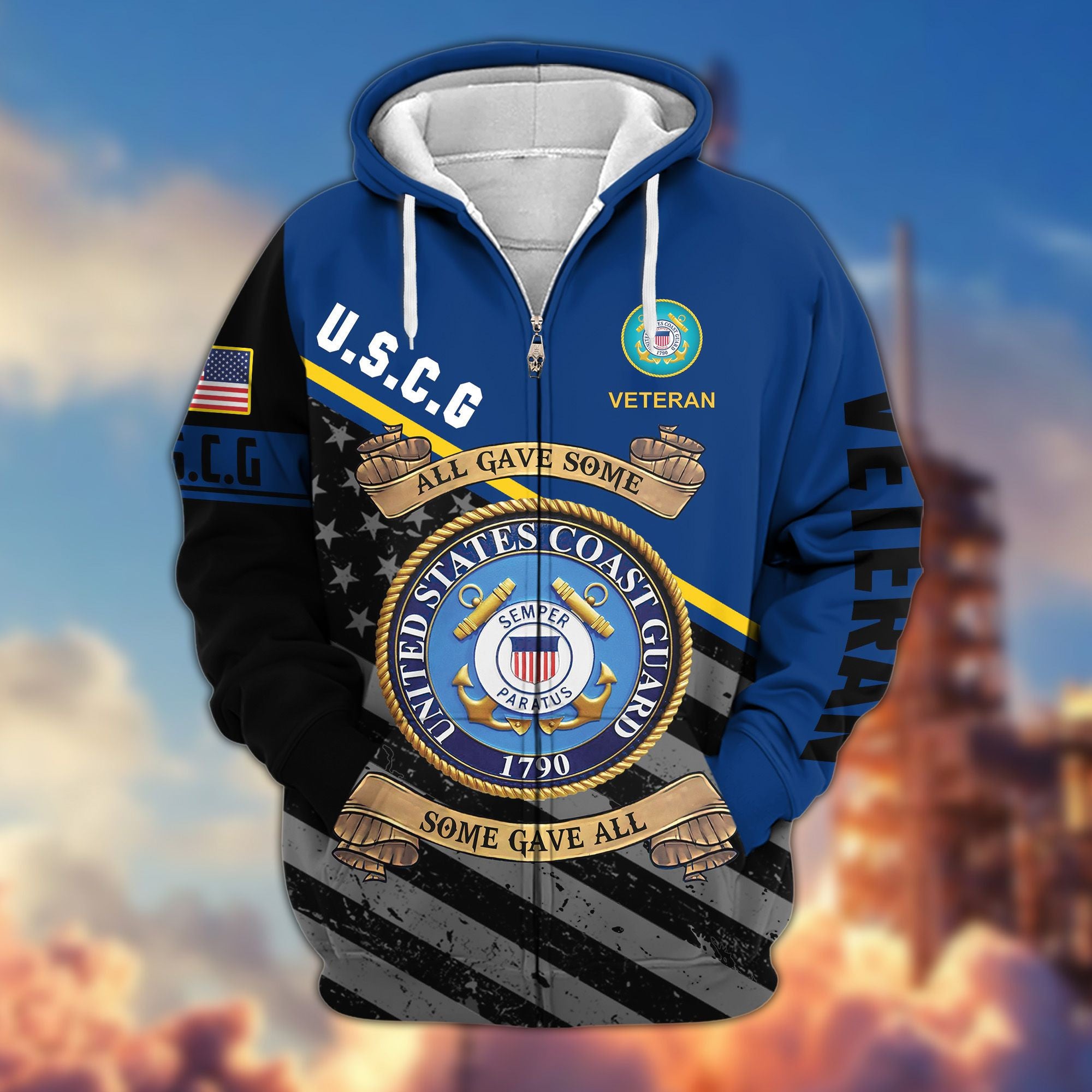 Premium All Gave Some Some Gave All US Veterans Zip Hoodie, Gifts For Veterans Day BPVC210801