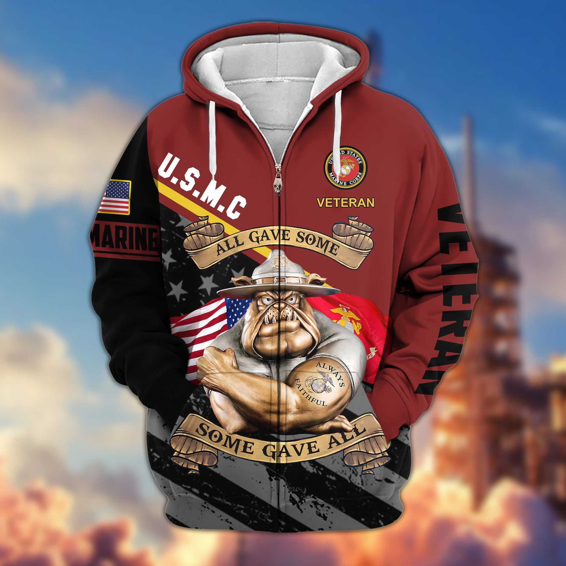 Premium All Gave Some Some Gave All US Veterans Zip Hoodie, Gifts For Veterans Day BPVC210801