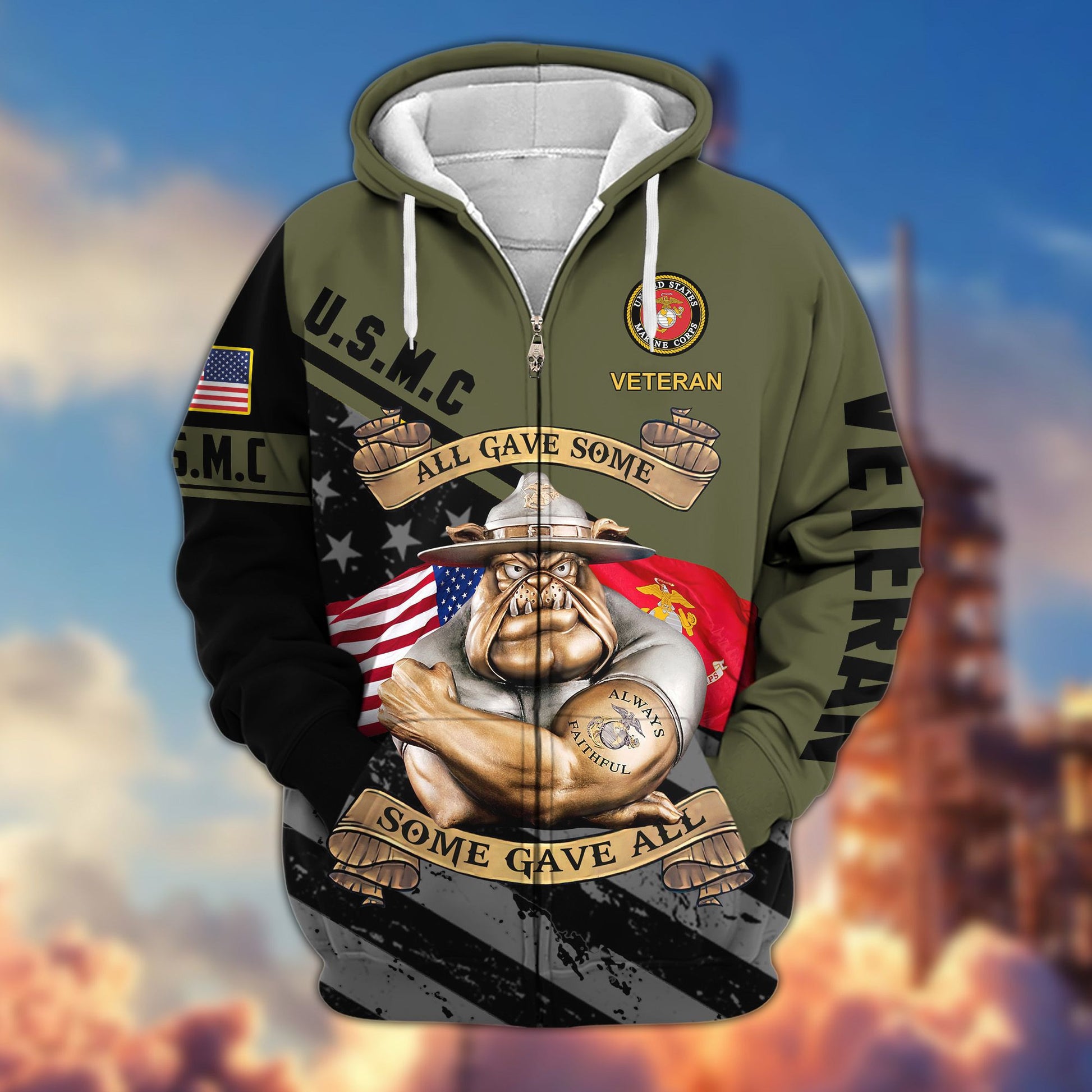 Premium All Gave Some Some Gave All US Veterans Zip Hoodie, Gifts For Veterans Day BPVC210801