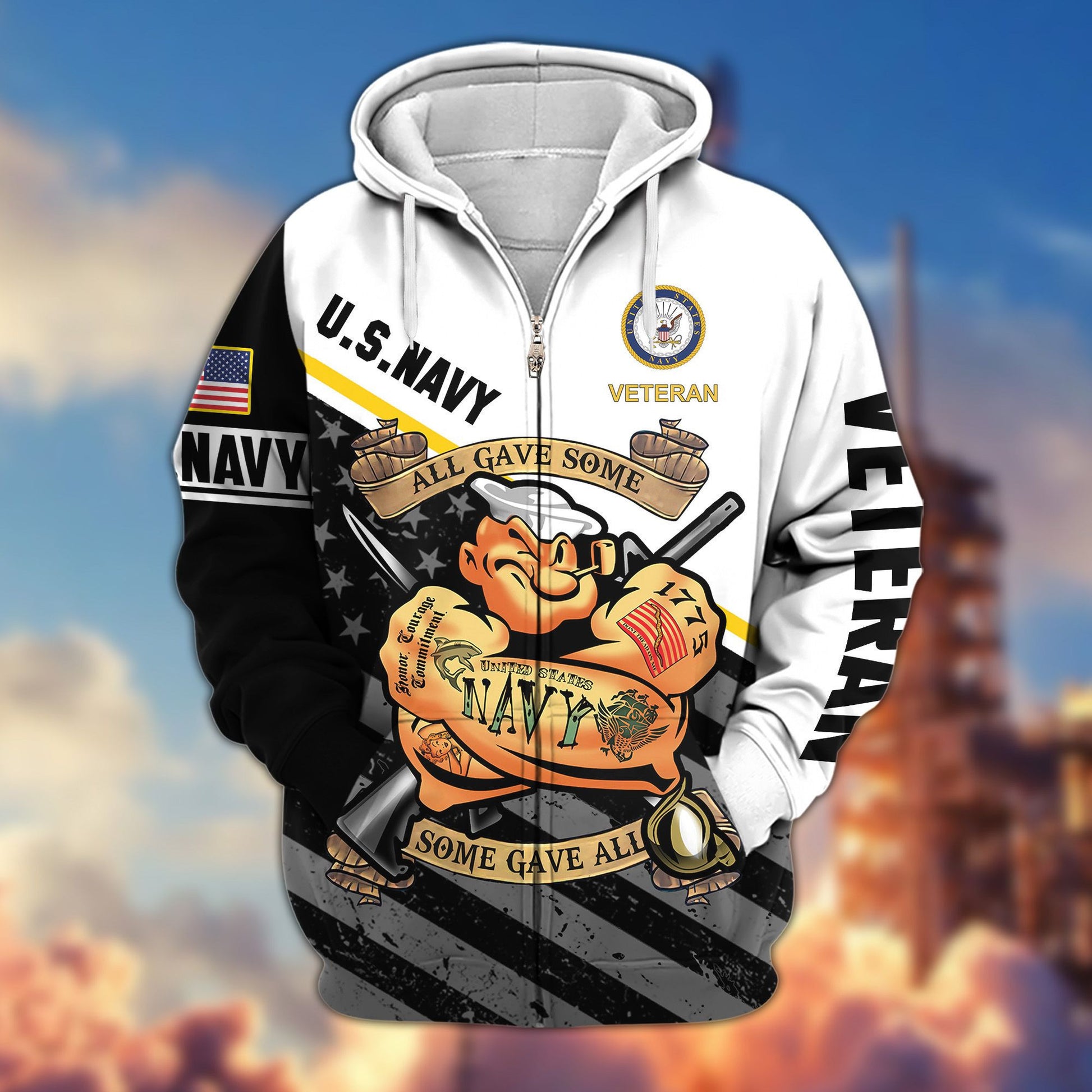 Premium All Gave Some Some Gave All US Veterans Zip Hoodie, Gifts For Veterans Day BPVC210801