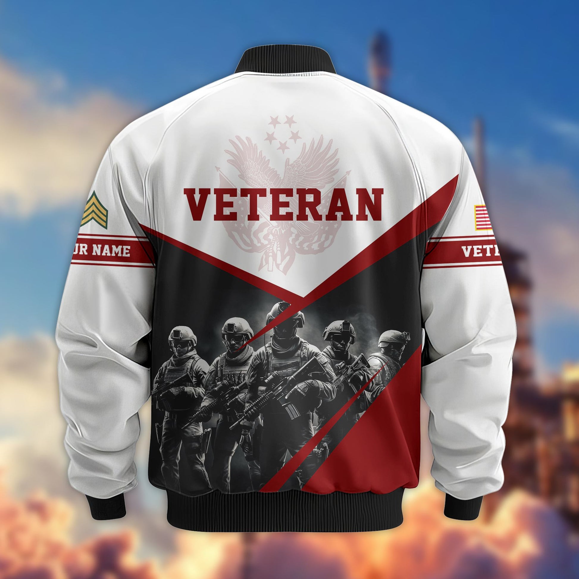 US Veterans Bomber Jacket VPVC800607, Custom Name, Rank, Gifts For US Veteran