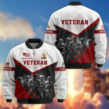 US Veterans Bomber Jacket VPVC800607, Custom Name, Rank, Gifts For US Veteran