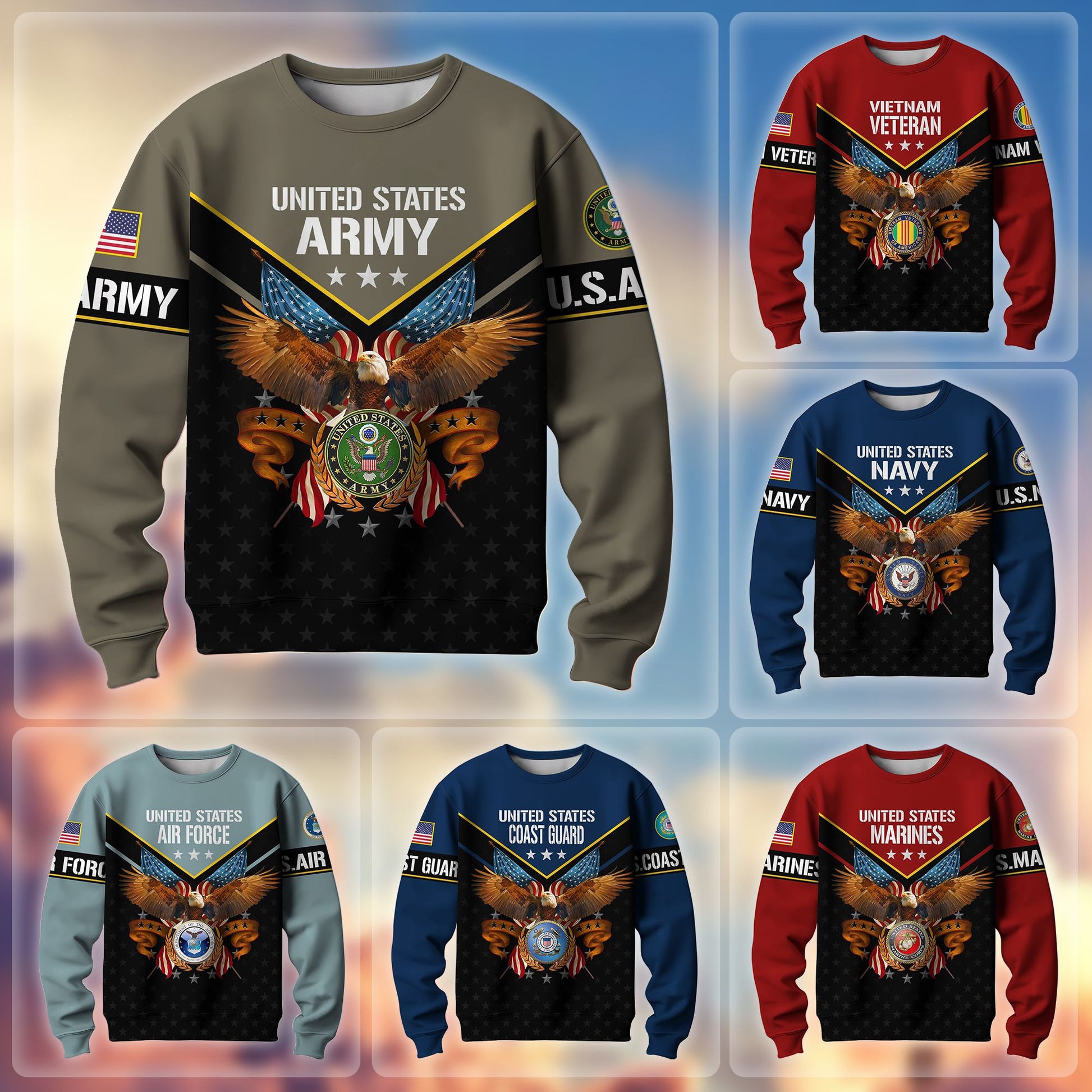 Premium US Military Sweatshirt BPVC180910, Gifts For US Military