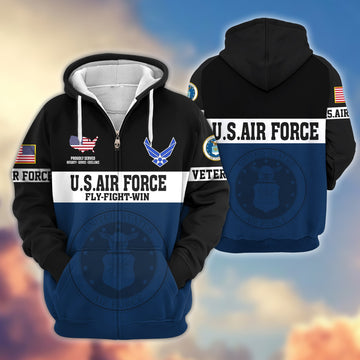 Premium USAF Veteran Zip Hoodie VPVC606104, Gifts For Air Force Veteran