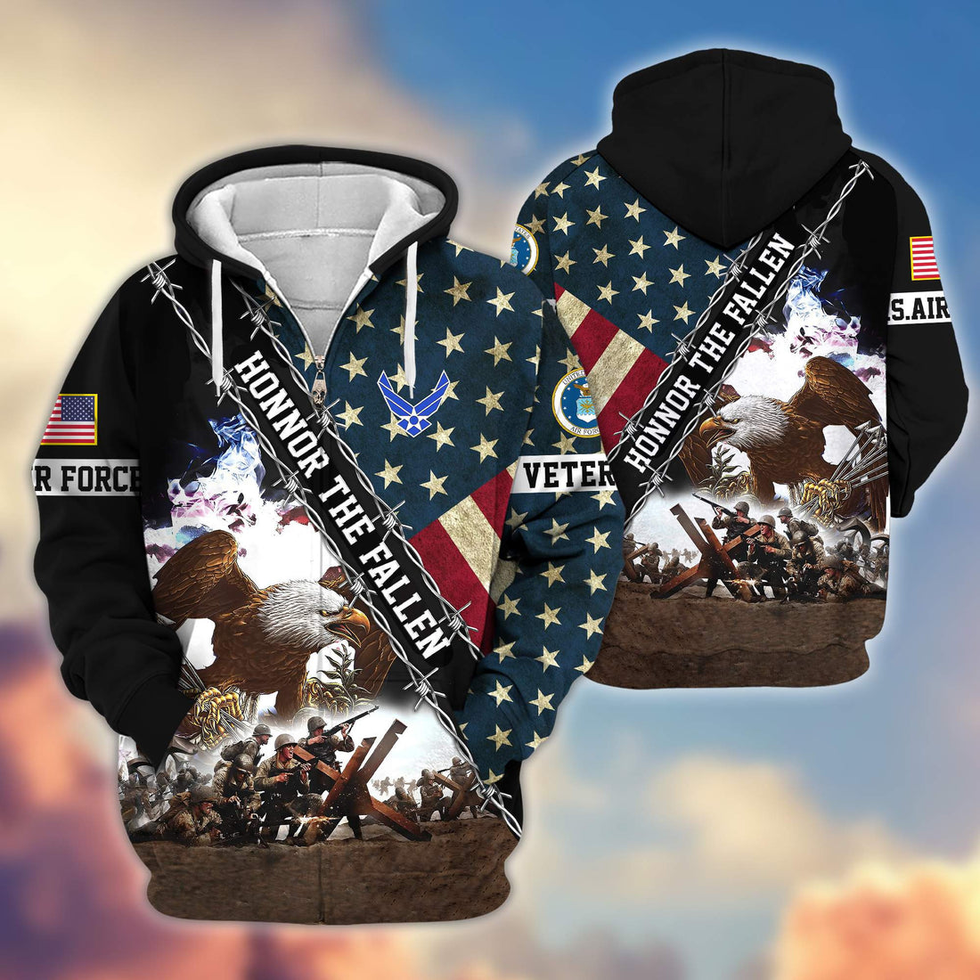 Premium USAF Veteran Zip Hoodie VPVC606304, Gifts For Air Force Veteran