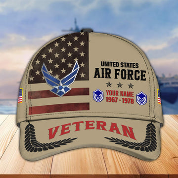 Premium USAF Veteran Custom Cap VPVC005304, Gifts For Air Force Veteran, Best Gifts On Father's Day, Armed Force Day, Independence Day, Veterans Day.