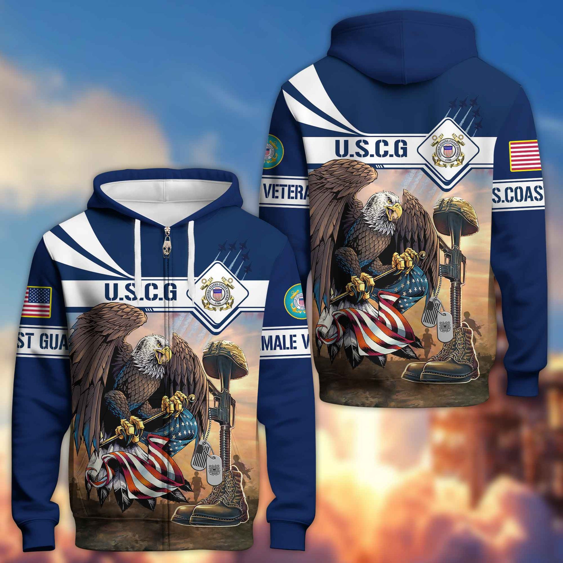 Premium US Female Veterans Zip Hoodie BPVC150110, Gifts For Female Veterans