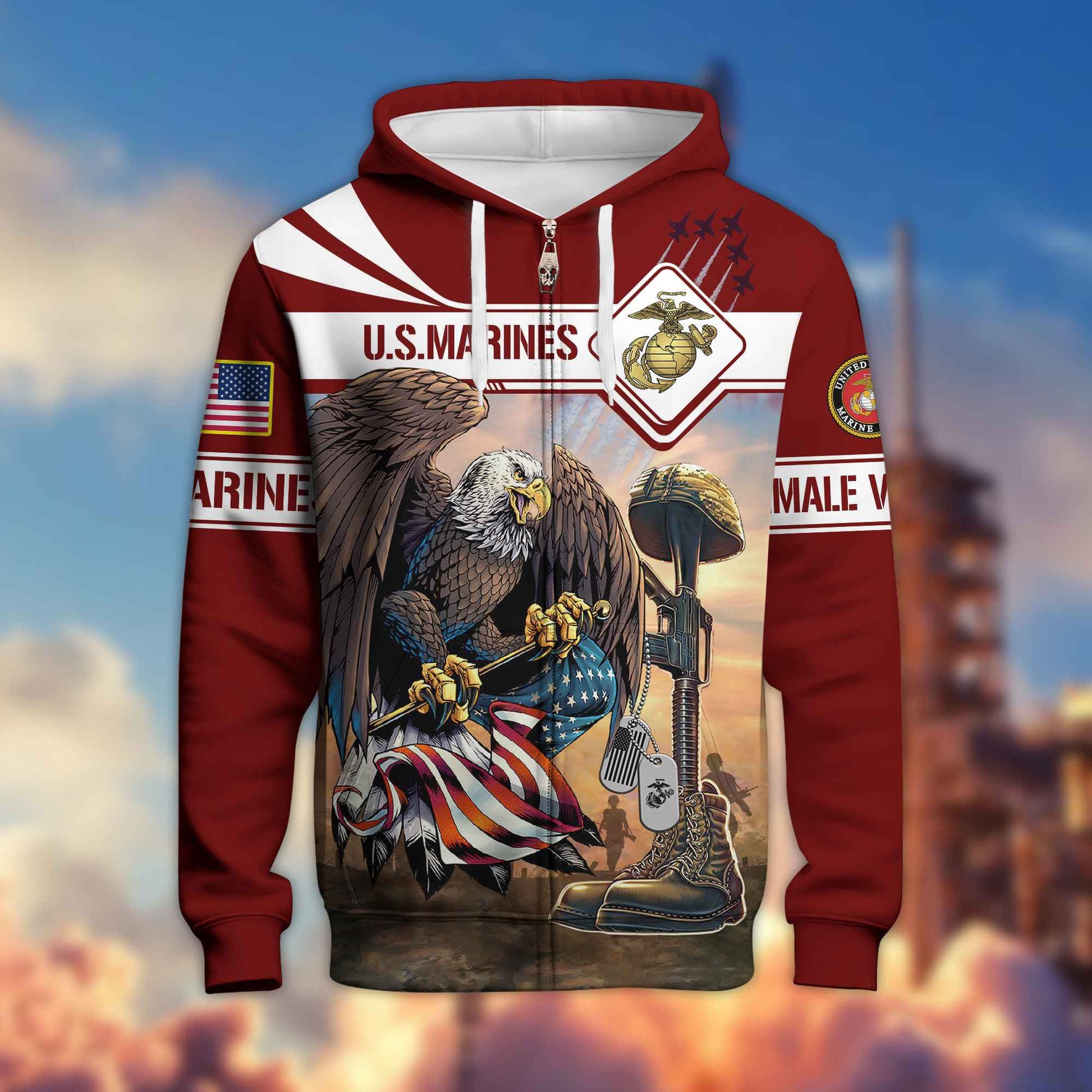 Premium US Female Veterans Zip Hoodie BPVC150110, Gifts For Female Veterans