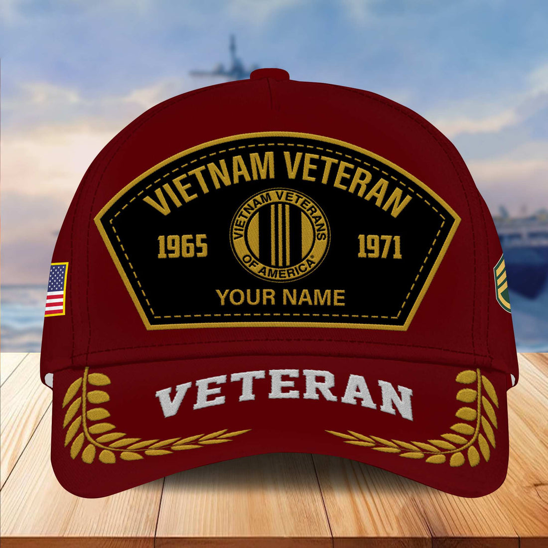 Premium Custom Name, Rank, Vietnam Veteran Embroidered Cap VPVC301106, Hat for Vietnam Veteran, Gifts for Father's Day, Veterans Day