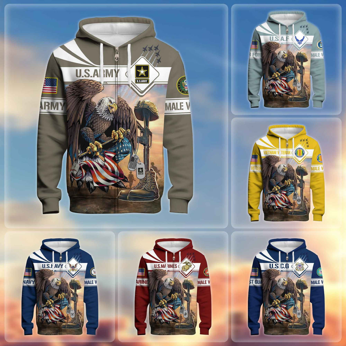 Premium US Female Veterans Zip Hoodie BPVC150110, Gifts For Female Veterans