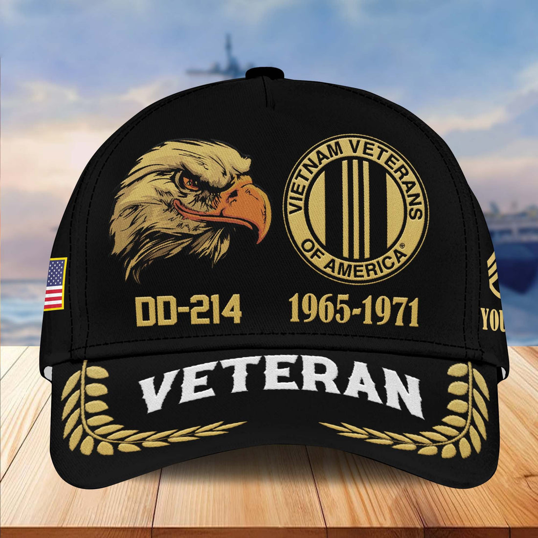 Premium Custom Name, Rank, Vietnam Veteran Embroidered Cap VPVC301306, Hat for Vietnam Veteran, Gifts for Father's Day, Veterans Day