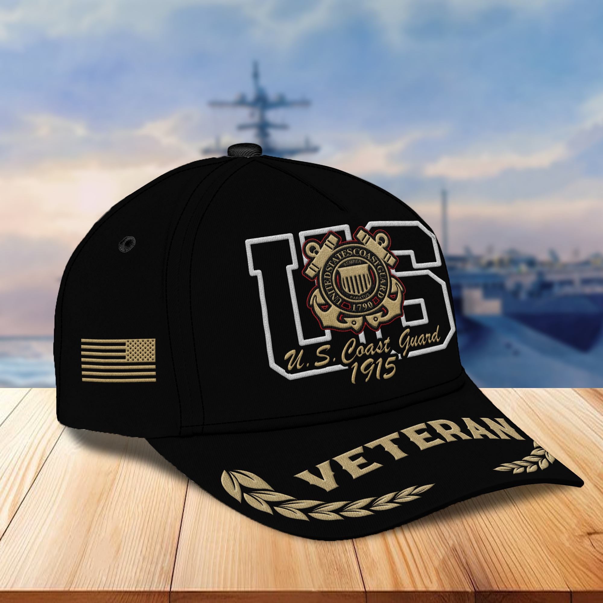 Premium USCG Embroidered Cap VPVC301505, Hat for Coast Guard Veteran, Gifts for Father's Day, Veterans Day