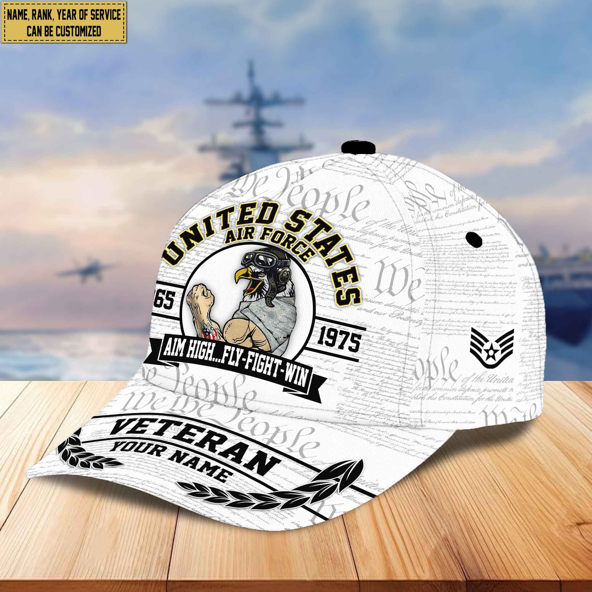 Premium USAF Veteran Custom Cap VPVC005604, Gifts For Air Force Veteran, Best Gifts On Independence Day, Veterans Day.