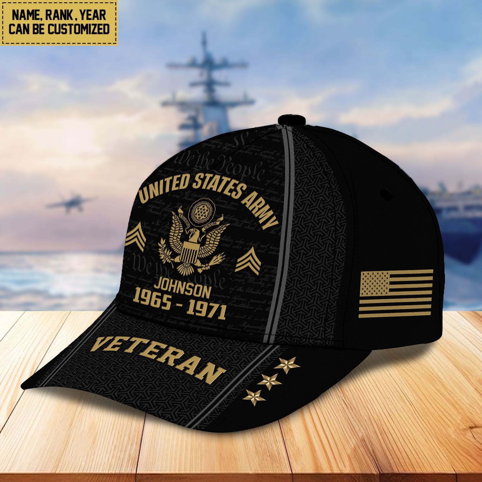 US Army Custom Cap VPVC005701, Gifts For Army Veteran, Best Gifts On Father's Day, Armed Forces Day, Independence Day, Veterans Day.