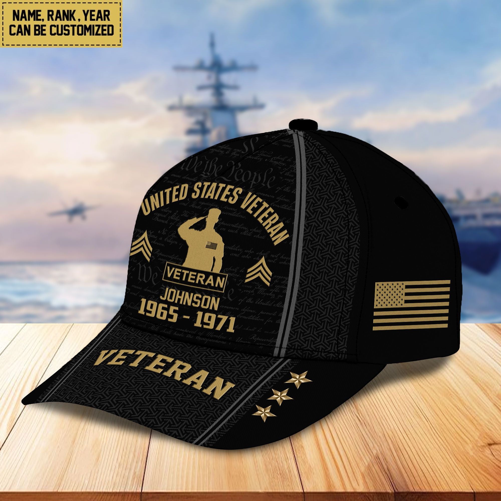 US Veteran Custom Cap VPVC005707, Gifts For US Veteran, Best Gifts On Father's Day, Armed Forces Day, Independence Day, Veterans Day.
