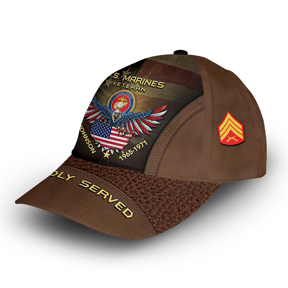 USMC Custom Cap VPVC006403, Gifts For Marine Veteran, Best Gifts On Father's Day, Armed Forces Day, Independence Day, Veterans Day.