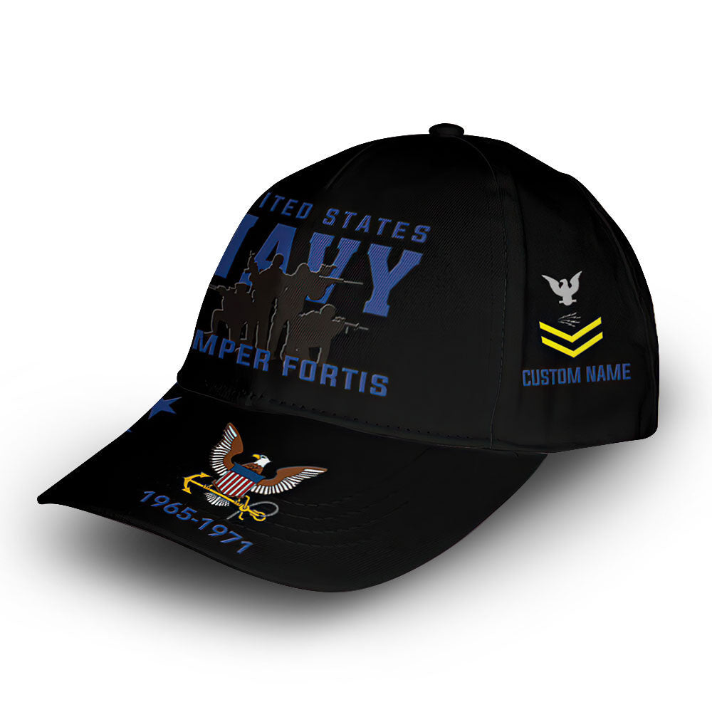 US Navy Custom Cap VPVC006502, Gifts For Navy Veteran, Best Gifts On Father's Day, Armed Forces Day, Independence Day, Veterans Day.