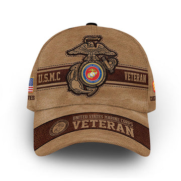 Unique Custom Name, Rank, Year, USMC Cap VPVC006703, Gifts For Marine Veteran, Gifts For Dad, For Husband, Best Gifts On Father's Day, Independence Day, Veterans Day.