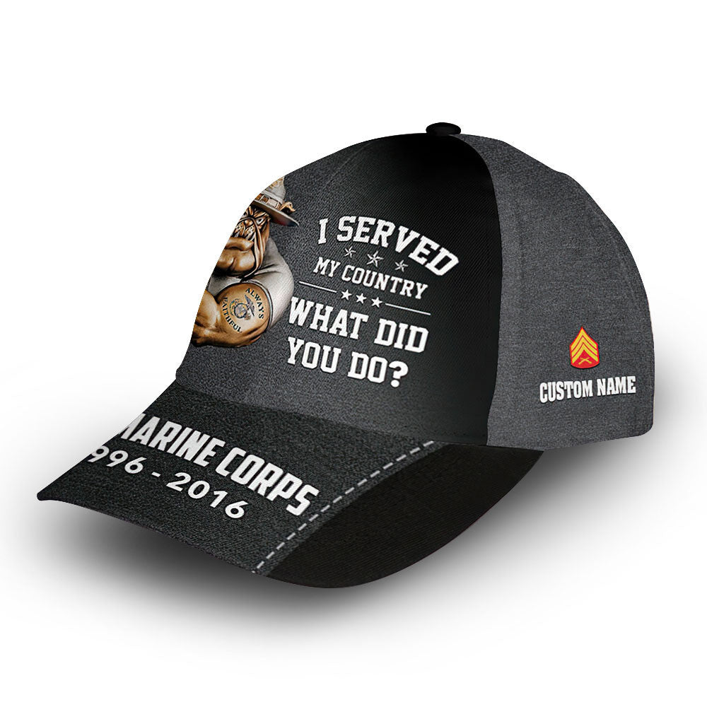 USMC Custom Cap VPVC007003, Gifts For Marine Veteran, Best Gifts On Father's Day, Armed Forces Day, Independence Day, Veterans Day.