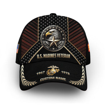 Unique Custom Name, Rank, Year, USMC Cap VPVC007303, Gifts For Marine Veteran, Gifts For Dad, For Husband, Best Gifts On Father's Day, Independence Day, Veterans Day.