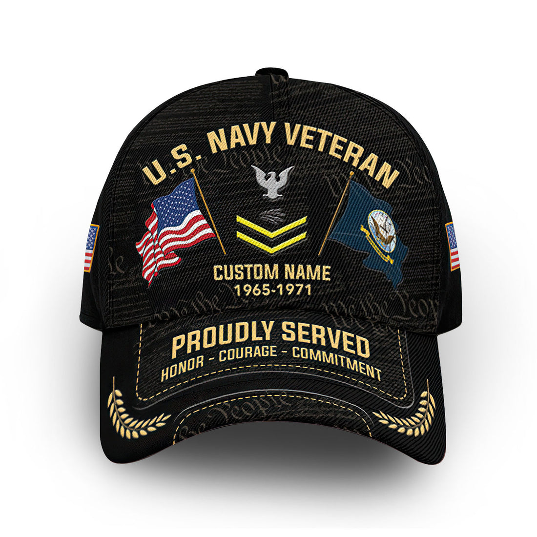Unique Custom Name, Rank, Year, US Navy Cap VPVC007402, Gifts For Navy Veteran, Gifts For Dad, For Husband, Best Gifts On Father's Day, Independence Day, Veterans Day.