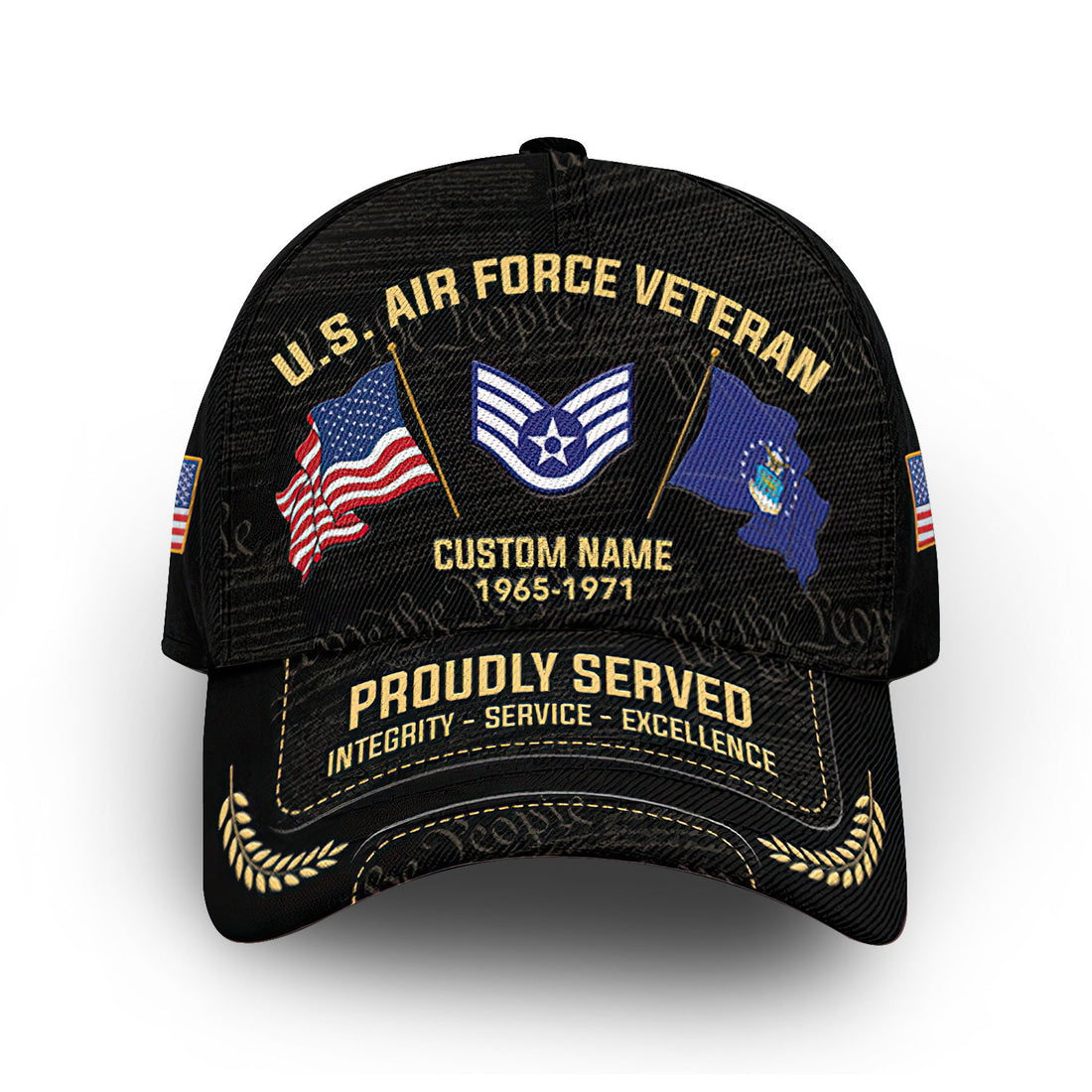 Unique Custom Name, Rank, Year, USAF Cap VPVC007404, Gifts For Air Force Veteran, Gifts For Dad, For Husband, Best Gifts On Father's Day, Independence Day, Veterans Day.