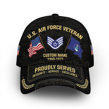 Unique Custom Name, Rank, Year, USAF Cap VPVC007404, Gifts For Air Force Veteran, Gifts For Dad, For Husband, Best Gifts On Father's Day, Independence Day, Veterans Day.