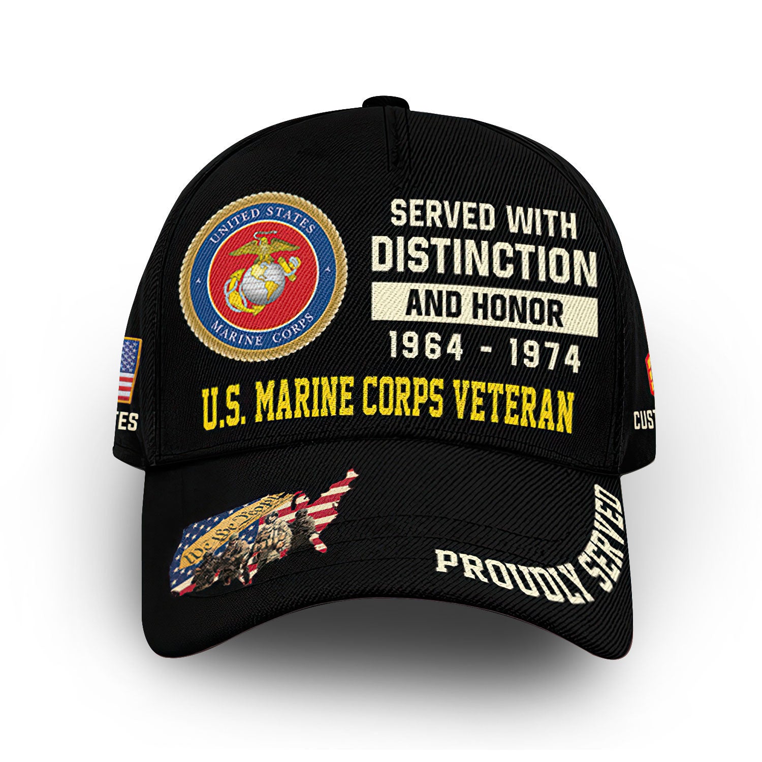 Unique Custom Name, Rank, Year, USMC Cap VPVC008003, Gifts For Marine Veteran, Gifts For Dad, For Husband, Best Gifts On Father's Day, Independence Day, Veterans Day.