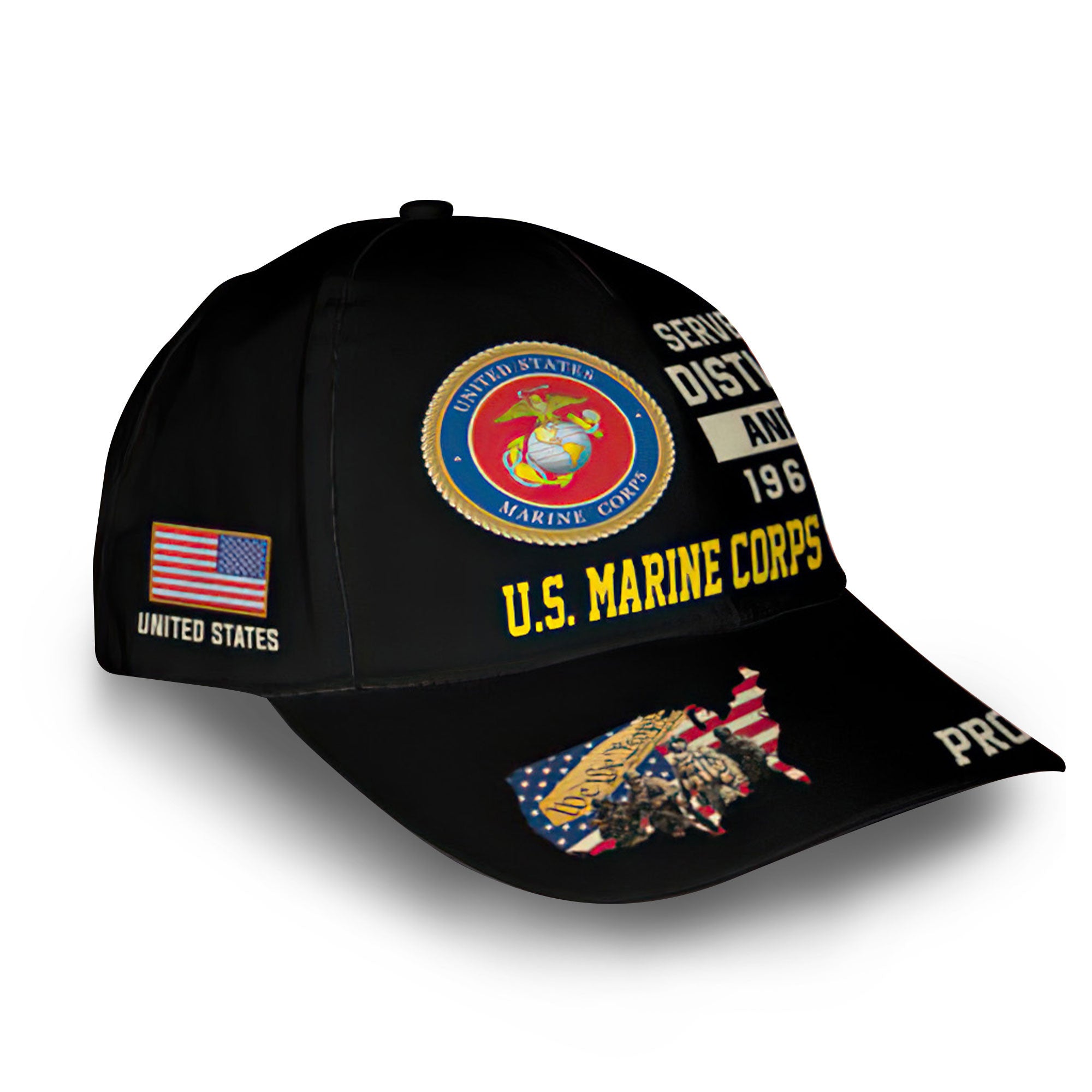 Unique Custom Name, Rank, Year, USMC Cap VPVC008003, Gifts For Marine Veteran, Gifts For Dad, For Husband, Best Gifts On Father's Day, Independence Day, Veterans Day.