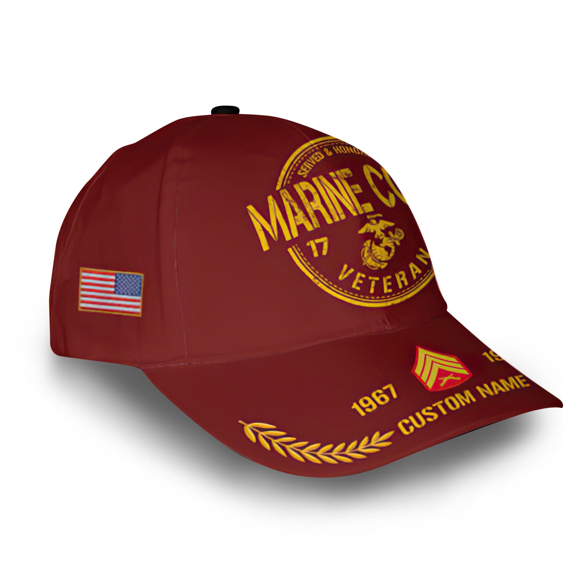 Unique Custom Name, Rank, Year, USMC Cap VPVC008103, Gifts For Marine Veteran, Gifts For Dad, For Husband, Best Gifts On Father's Day, Independence Day, Veterans Day.