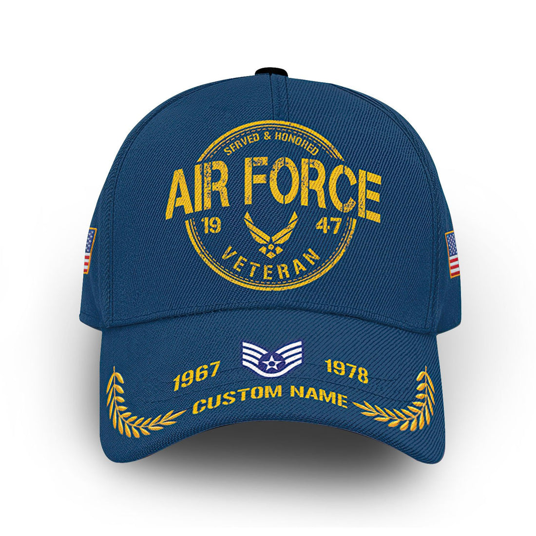 Unique Custom Name, Rank, Year, USAF Cap VPVC008104, Gifts For Air Force Veteran, Gifts For Dad, For Husband, Best Gifts On Father's Day, Independence Day, Veterans Day.