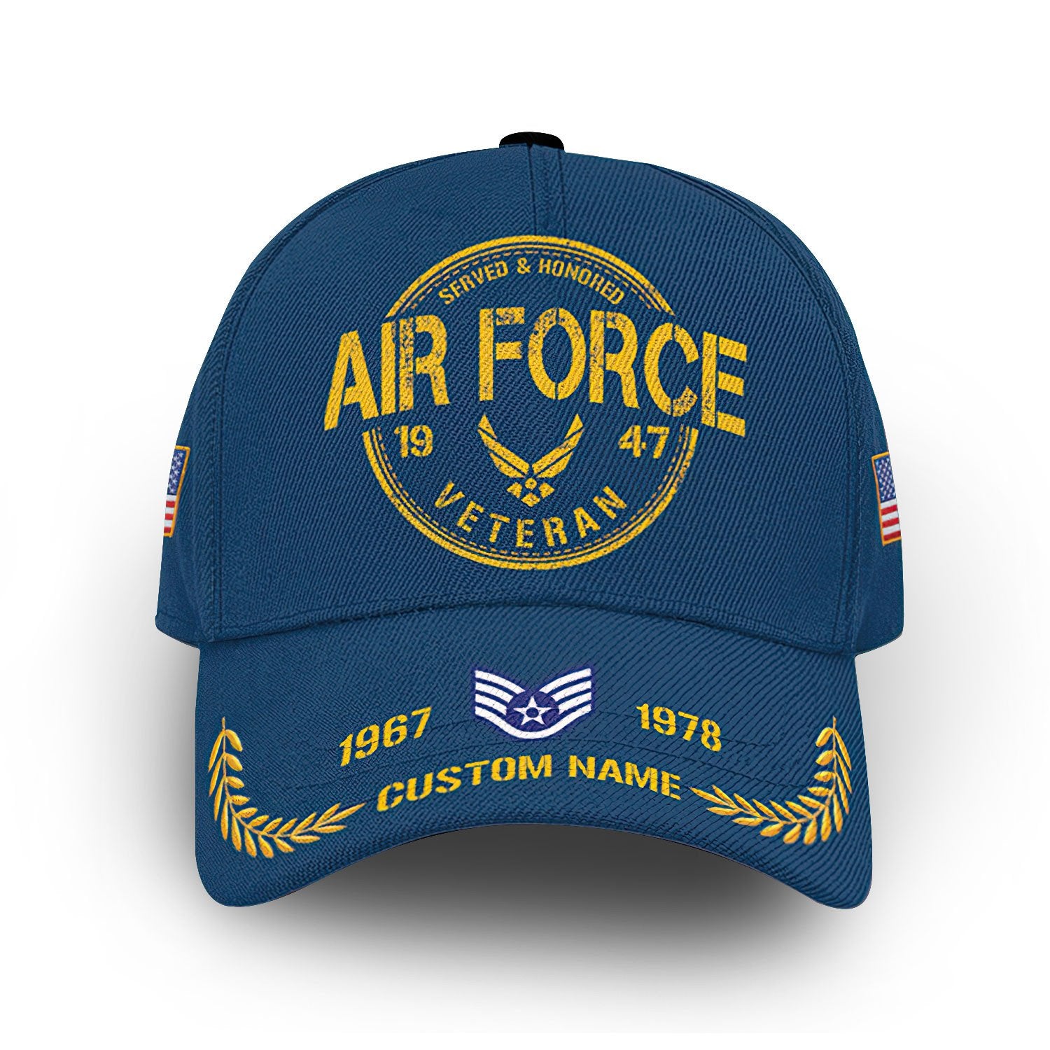 Unique Custom Name, Rank, Year, USAF Cap VPVC008104, Gifts For Air Force Veteran, Gifts For Dad, For Husband, Best Gifts On Father's Day, Independence Day, Veterans Day.