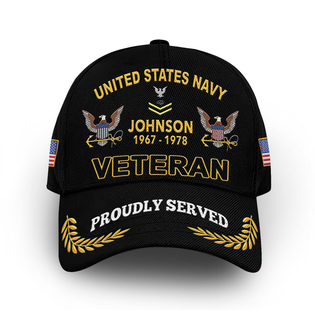 US Navy Custom Cap VPVC008202, Gifts For Navy Veteran, Best Gifts On Father's Day, Armed Forces Day, Independence Day, Veterans Day.