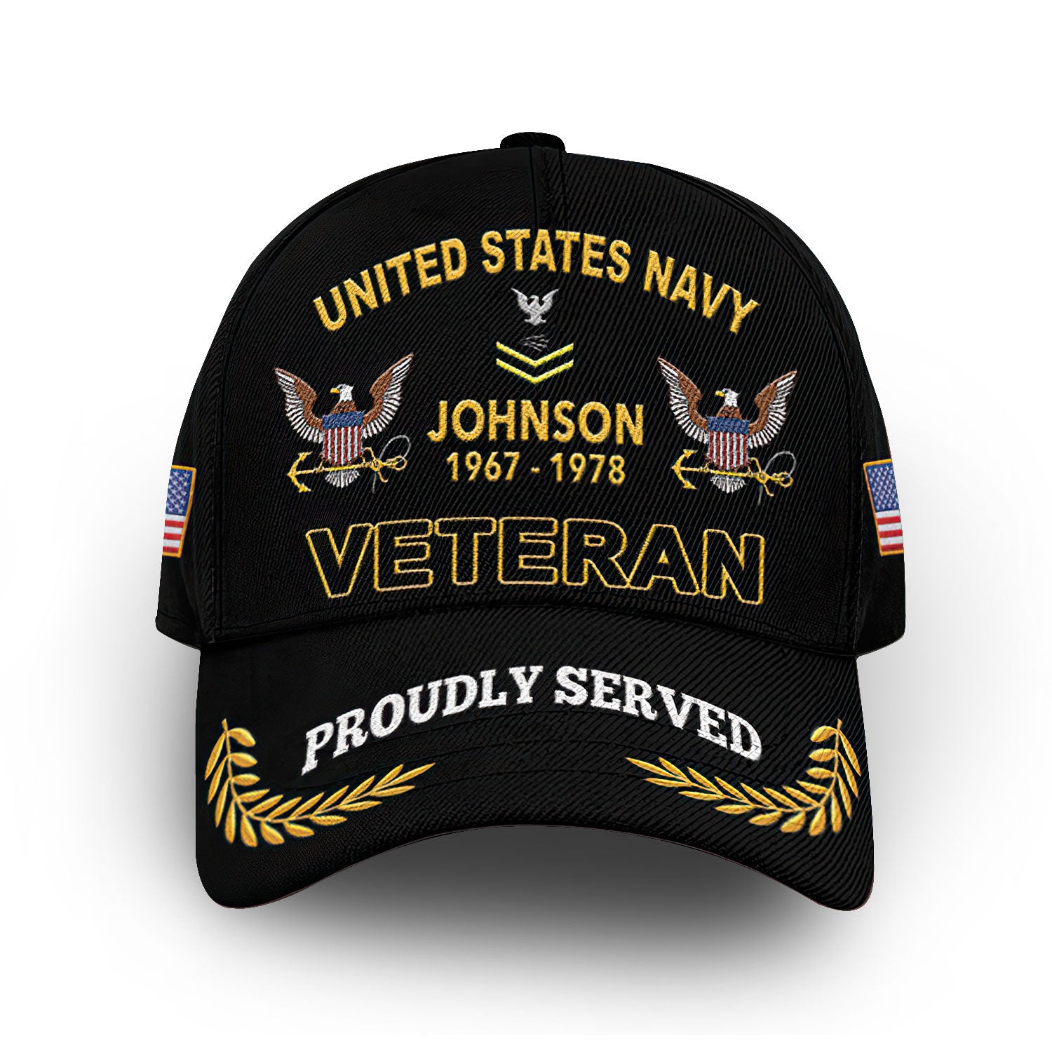 US Navy Custom Cap VPVC008202, Gifts For Navy Veteran, Best Gifts On Father's Day, Armed Forces Day, Independence Day, Veterans Day.