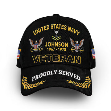 US Navy Custom Cap VPVC008202, Gifts For Navy Veteran, Best Gifts On Father's Day, Armed Forces Day, Independence Day, Veterans Day.