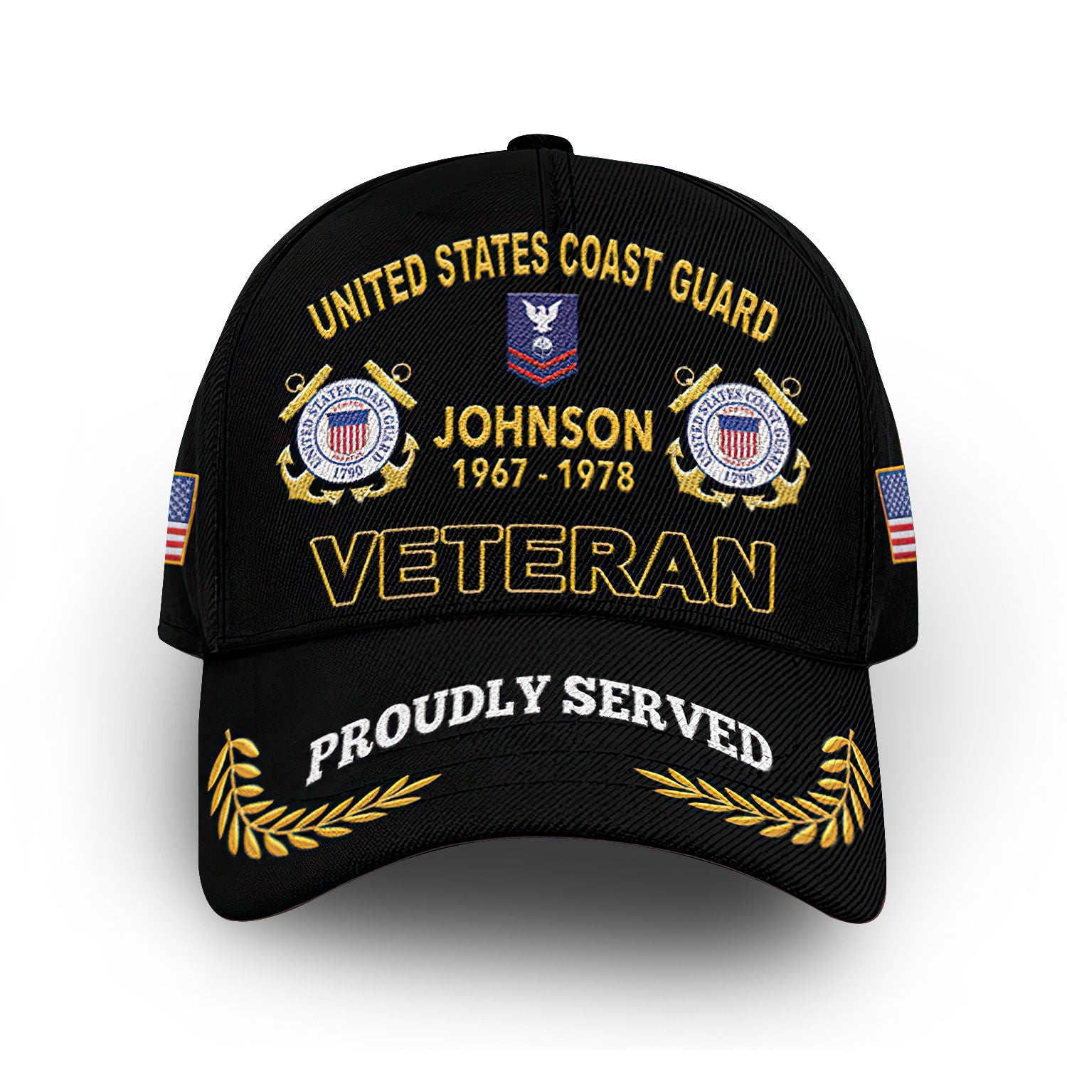 USCG Custom Cap VPVC008205, Gifts For Coast Guard Veteran, Best Gifts On Father's Day, Armed Forces Day, Independence Day, Veterans Day.