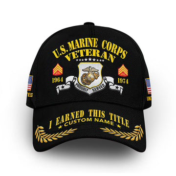 Unique Custom Name, Rank, Year, USMC Cap VPVC009003, Gifts For Marine Veteran, Gifts For Dad, For Husband, Best Gifts On Father's Day, Independence Day, Veterans Day.