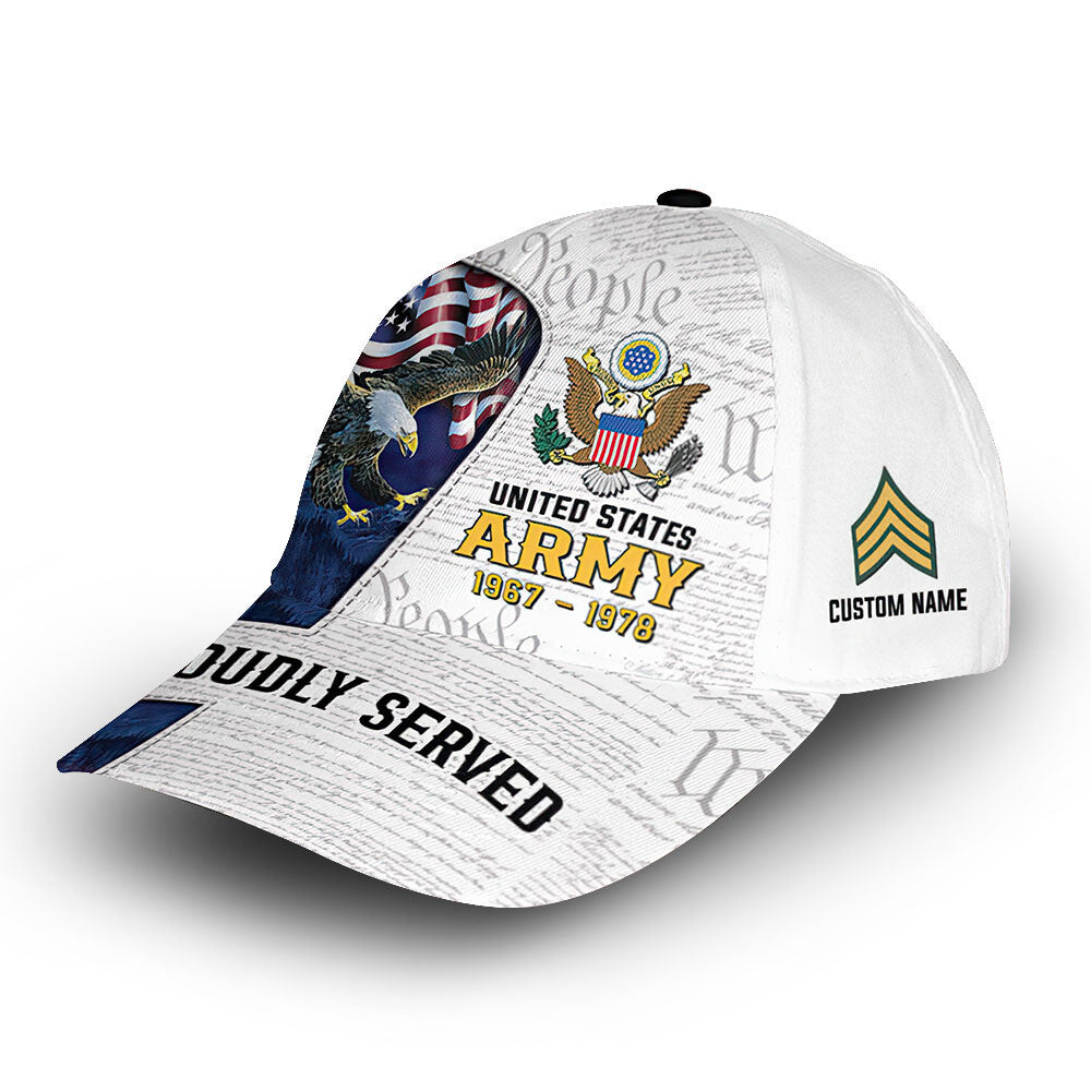 US Army Custom Cap VPVC009201, Gifts For Army Veteran, Best Gifts On Father's Day, Armed Forces Day, Independence Day, Veterans Day.