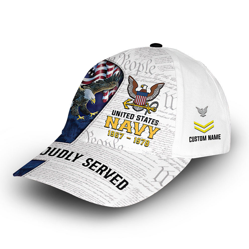 US Navy Custom Cap VPVC009202, Gifts For Navy Veteran, Best Gifts On Father's Day, Armed Forces Day, Independence Day, Veterans Day.